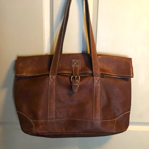 L.L. Bean XL Leather Tote - Picture 1 of 6